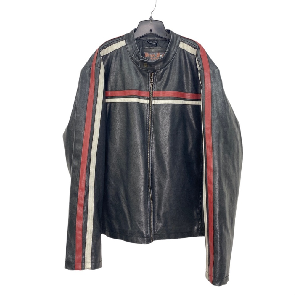 Brave Soul outerwear jacket black bomber motorcycle moto men's size XL